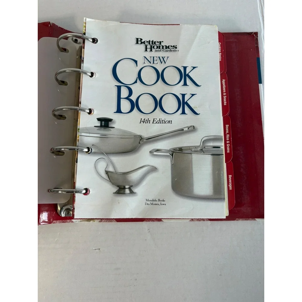 Better Homes and Gardens New Cook Book Red Gingham Binder Vtg Style 1960s 5-Ring